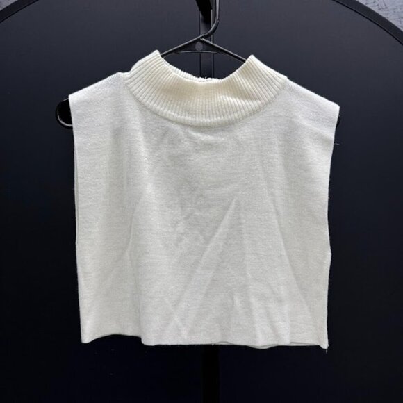CW Classics Cream Cropped Mock Neck Sleeveless Sweater - Picture 1 of 4